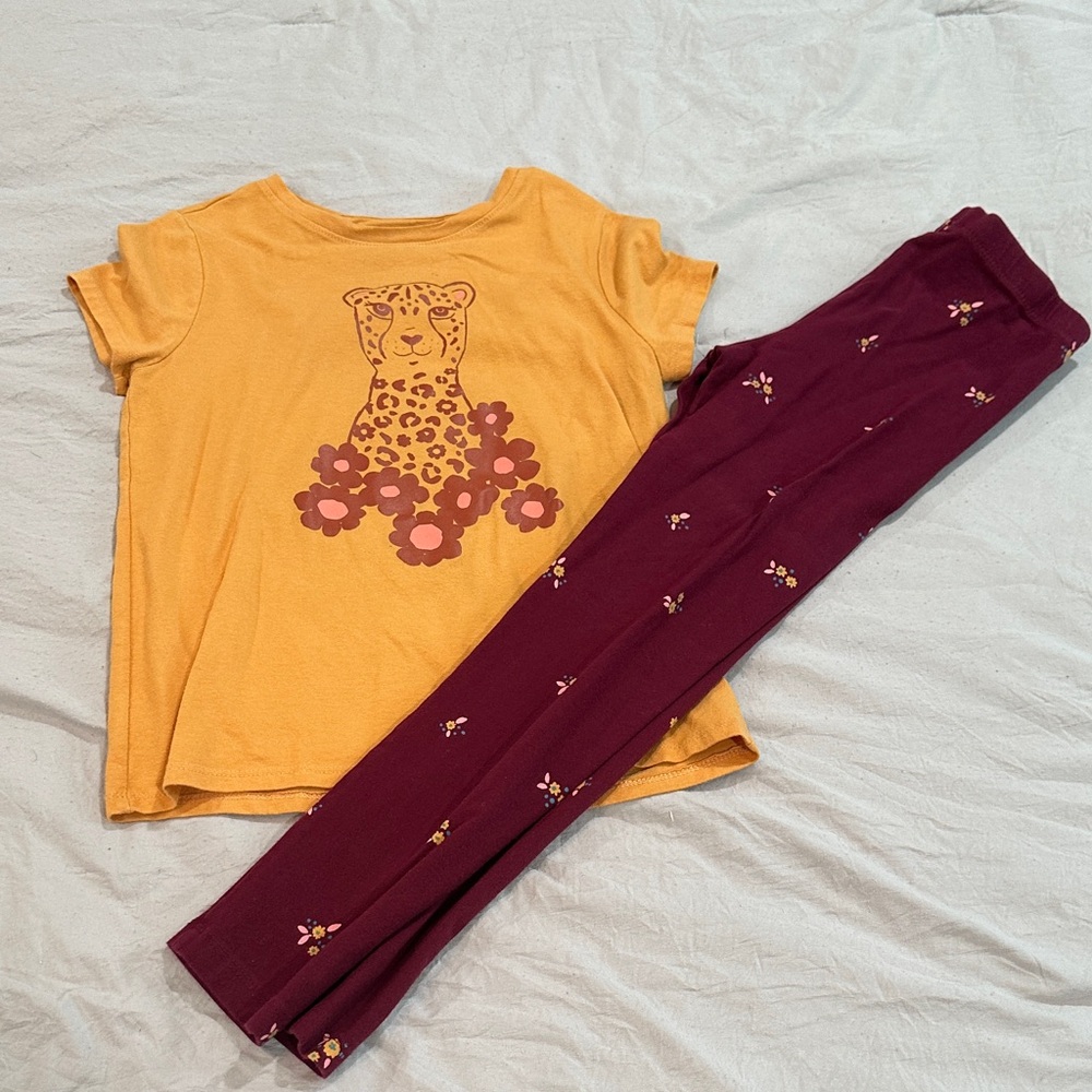 Cat & Jack Yellow and Maroon Kids Matching Set